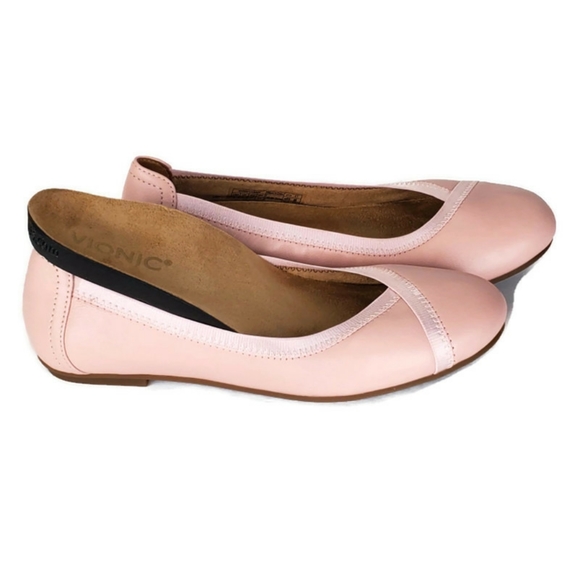 New Vionic leather spark caroll slip on ballet flats light pink comfort cushion - Picture 5 of 16